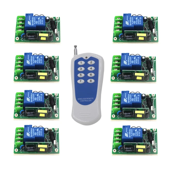 

AC 85-250V 30A 8 Ch 315MHz 2 Modes Wireless Remote Control Switch 1000m Multifunction 5479