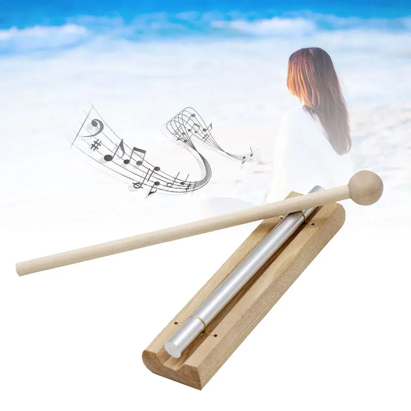 Wind Bell Single Tone Mallet Wood Meditation Accessories Chime Toy Children Musical Instrument Kid Solo Educational