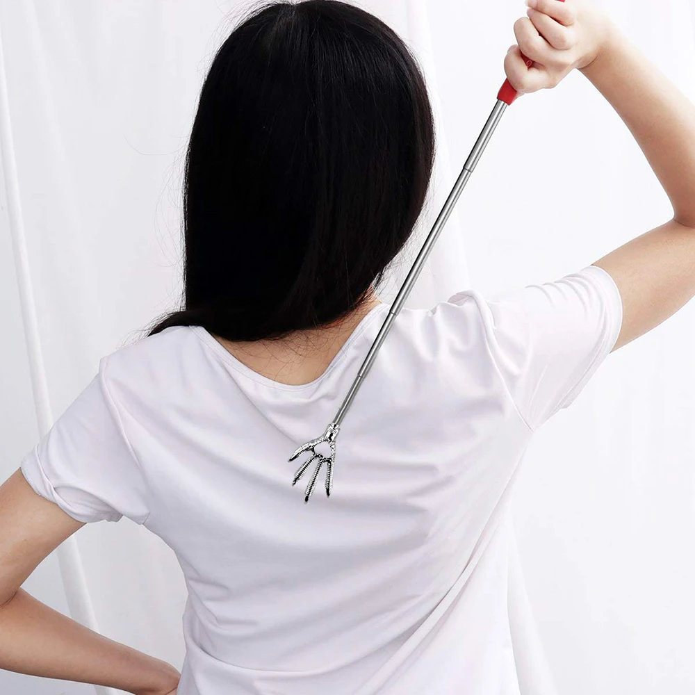 Goede Uitschuifbare Handige Rvs Telescopische Back Scratcher Full Body Krassen Hand Massage Claw Tool (Kleur Willekeurig)