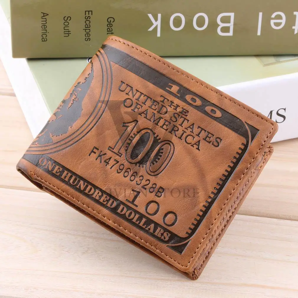 Free Shipping 1 Piece Men Wallet Pockets Card US Dollar Bill Money Wallet Man BIFOLD Wallet Dollar gift Wallet 2016 Fashion