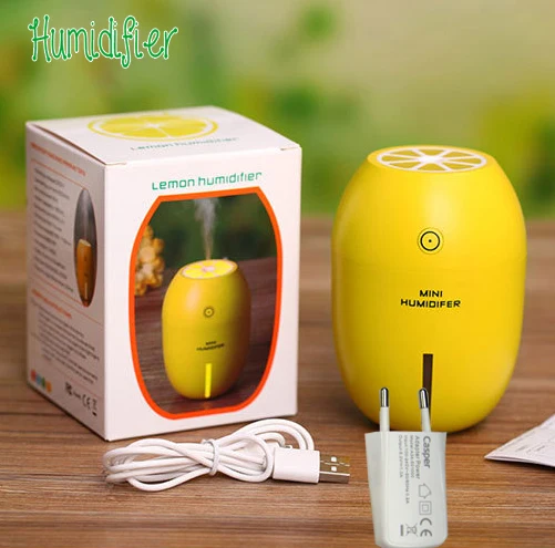 

Creative Lemon Colorful Led Light Essential Oil Aroma Diffuser USB Ultrasonic Humidifier With Charging head