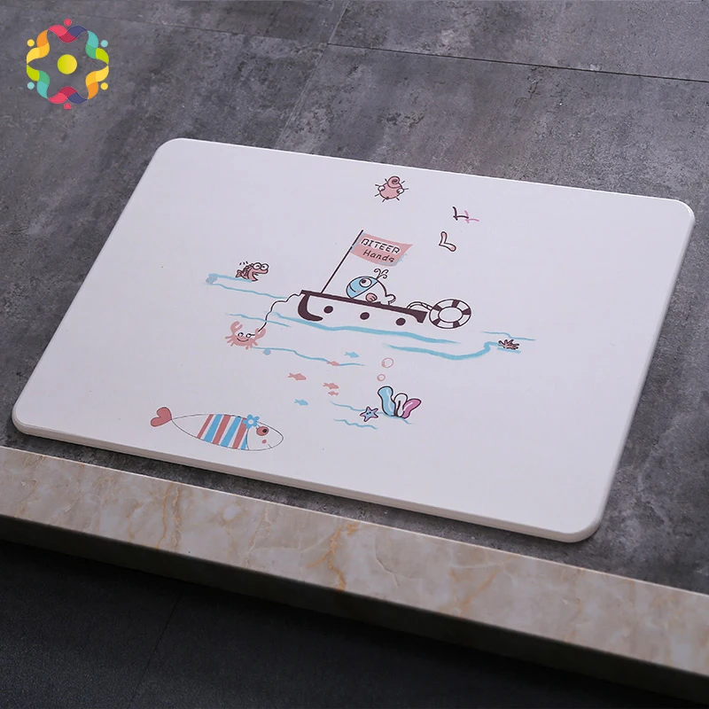 ZJFC Natural Diatomaceous Printed Bathroom Rug Quick Drying Non-slip Bath Mats Floor Carpet Ped Pad Seat Mattress For Decor ZJFC Natural Diatomaceous Printed Bathroom Rug Quick Drying Non-slip Bath Mats Floor Carpet Ped Pad Seat Mattress For Decor