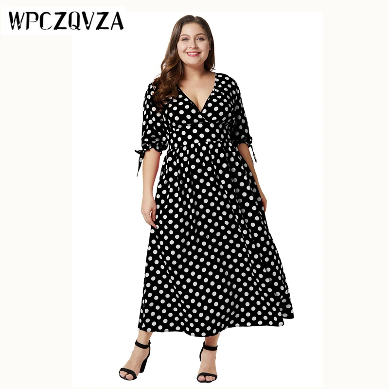 WPCZQVZA богемский стиль плюс размер женское модное платье с v-образным вырезом в