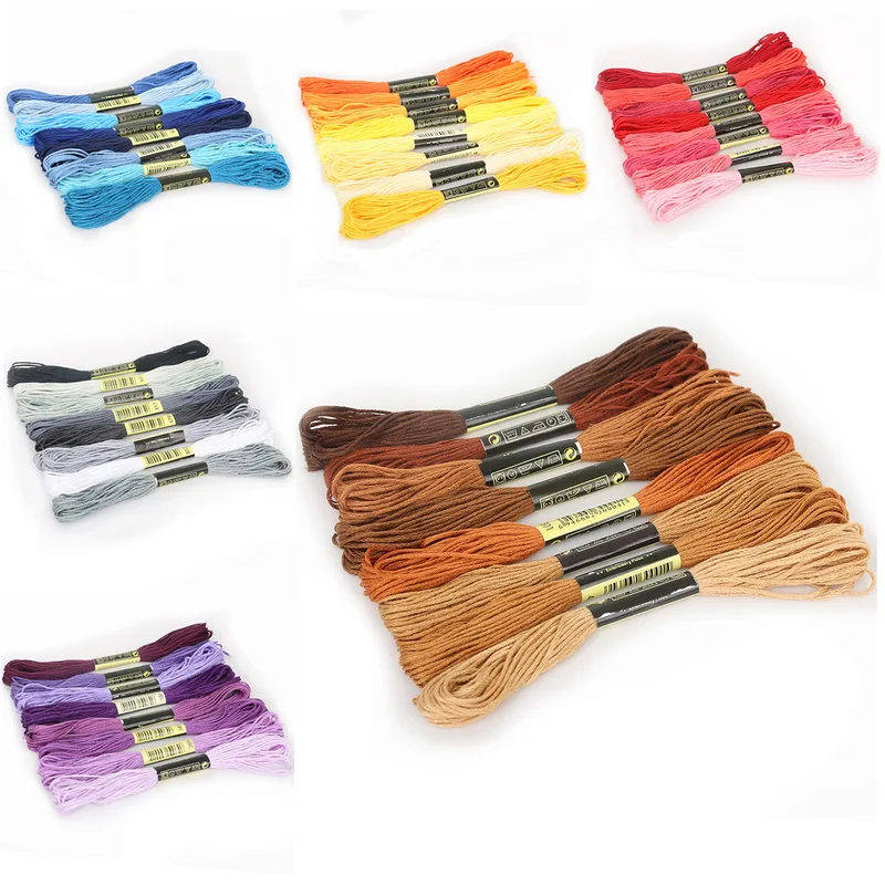

8pcs/Set Similar DMC Threads Cross Stitch Floss Cotton 8 meters Embroidery Thread Floss Sewing Skeins Craft Knitting