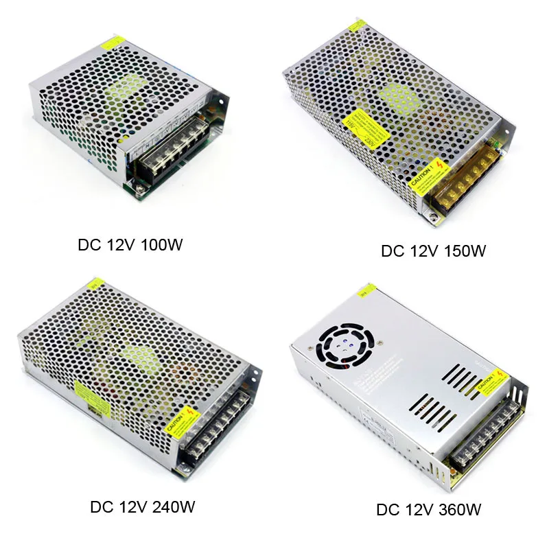 Переключение Питание DC 12V 10A 15A 20A 30A 40A 50A 60A 100W 120W 150W 200W 240W 350W 500W 600W 720W 800W 1000W Мощность адаптер