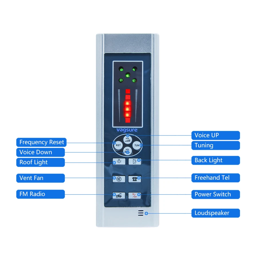 Size 20*6.5cm Digital Shower FM Radio Fan Speaker Freehand Computer Control Panel Shower Room Cabin accessories