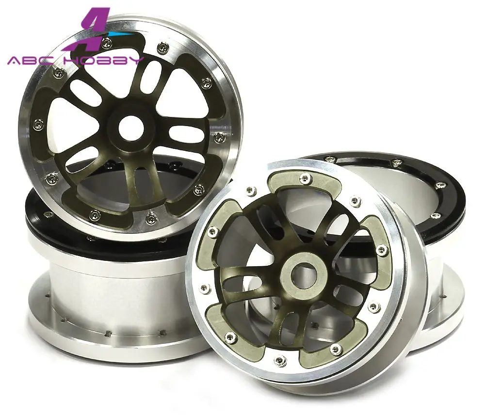 

1/10 RC Car Crawler 2.2 Rim 1:10BILLET MACHINED ALLOY DUAL 5 BEADLOCK WHEEL (4) FOR HSP AXIAL WRAITH W/ 12MM HEX C24816GUN