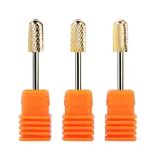 MAKARTT 50 шт./партия 3/3" Электрический Золотой Карбид ногтей дрель грубая/файл/средние биты Маникюрный Инструмент F0553X
