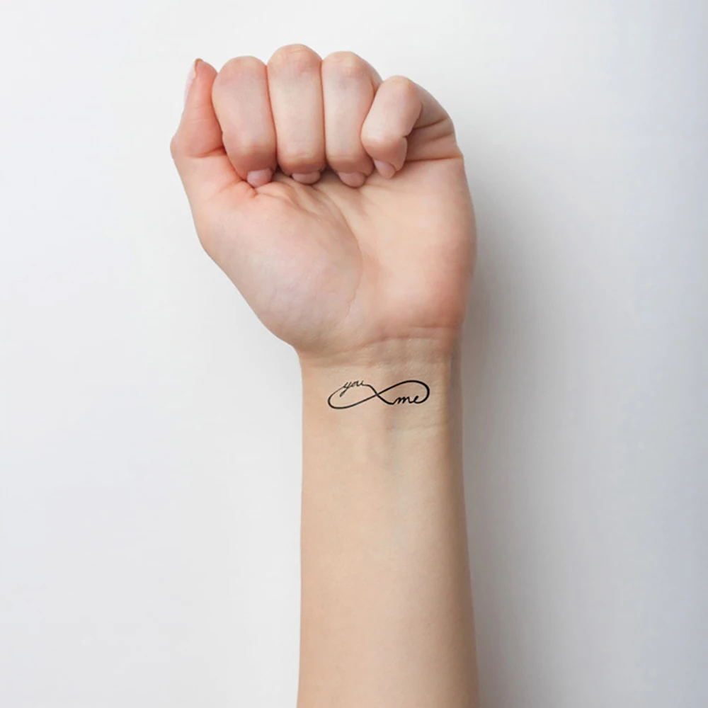 

1PC Black Flash Tattoo Removable Waterproof Love Letter Tattoos Metallic Temporary Stickers Body Art Tatoo Tatouage 10*6cm