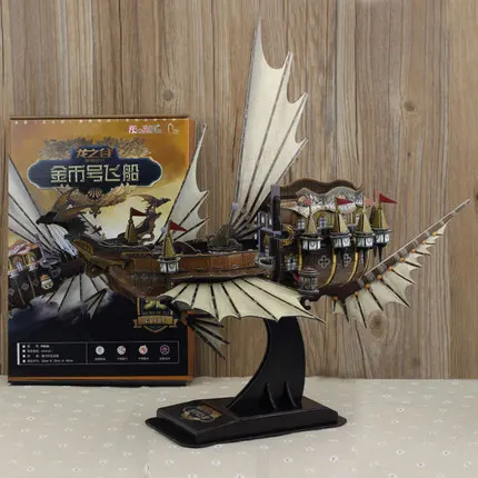 

T103 3D Puzzles Ship model gold coin number Ship DIY Paper Model kids Children Educational toys