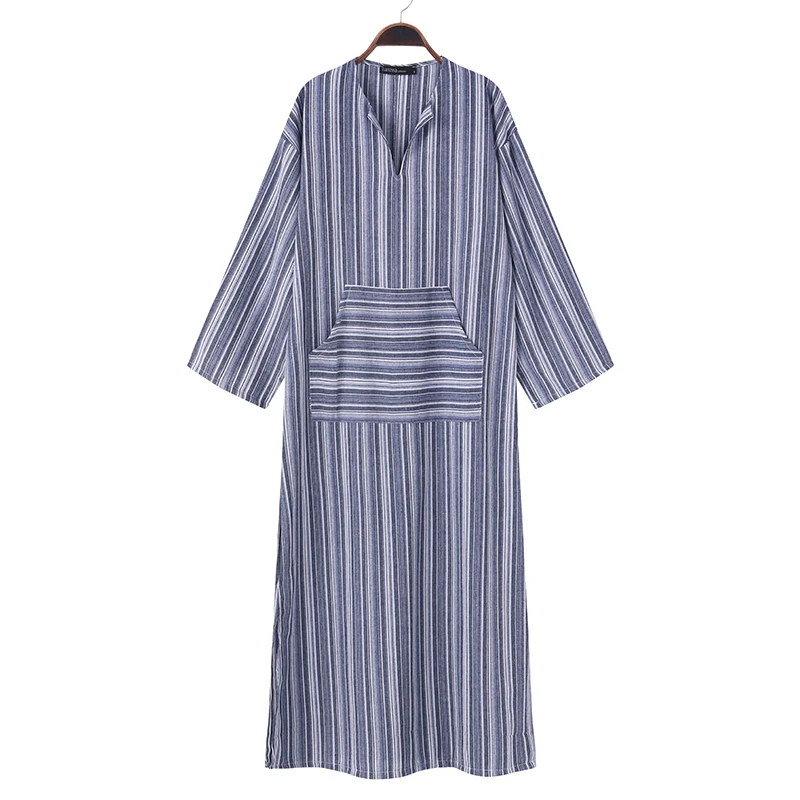 2018 Autumn ZANZEA Women Striped Dress Sexy V Neck Long Sleeve Maxi Long Dresses Vintage Casual Loose Plus Size Vestidos