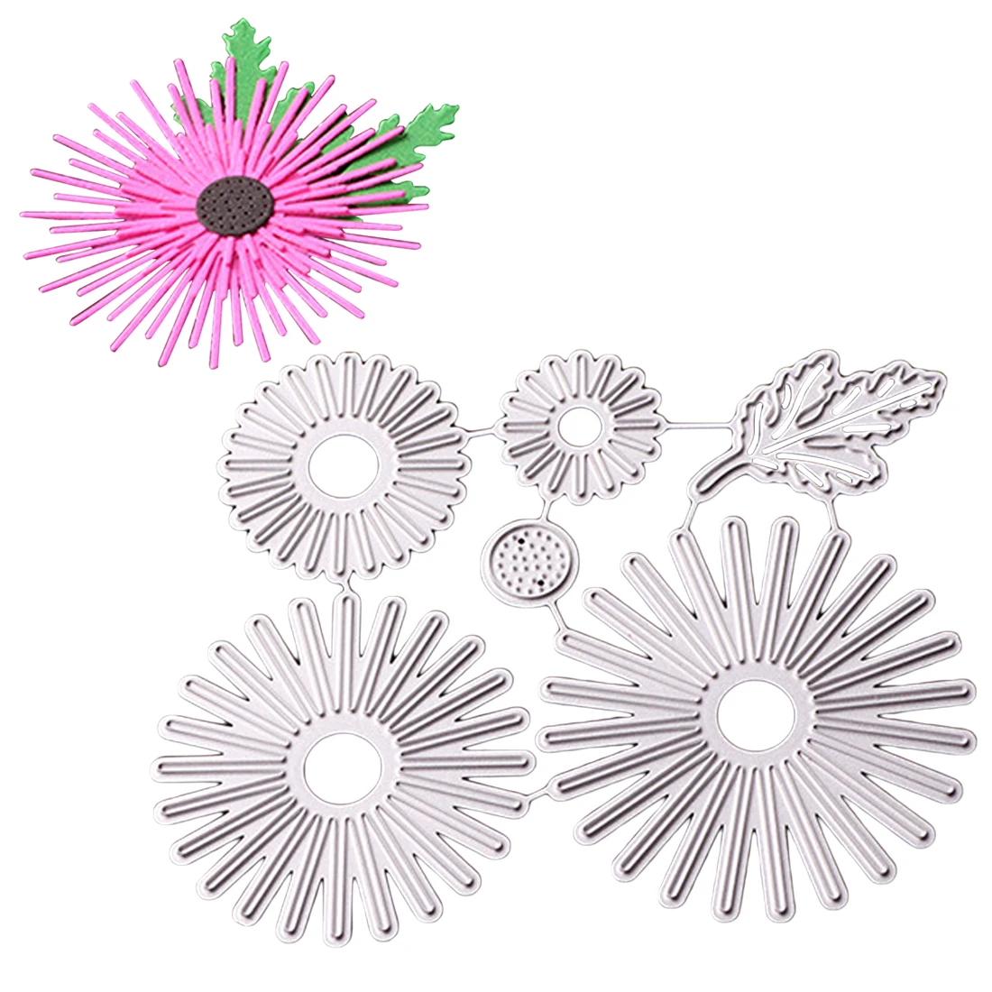  1Pc Flower Circle Stencil Metal Cutting Dies Cut Practice DIY Scrapbooking Album Craft Dies Tool In - 32905478941