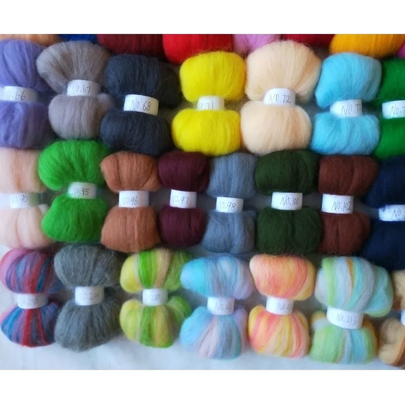 WFPFBEC 127 цветов Игла для валяния шерсть для ровинг шерсть волокно чесаная шерсть мериносовой Войлок 635 г 5 г/цвет Альпака кудрявые волокна