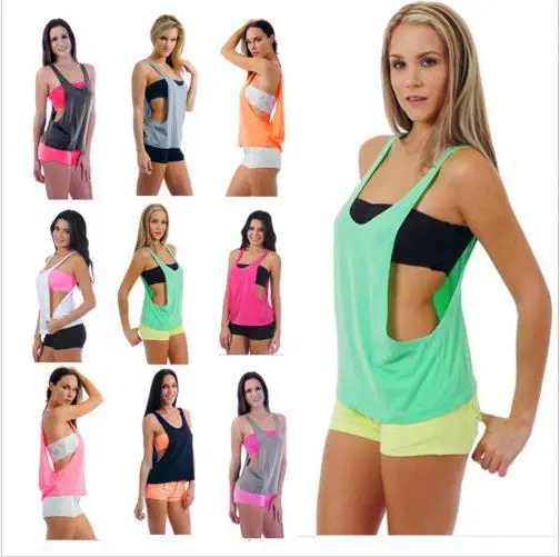 7 цветов летние сексуальные женские Майки Топы быстросохнущие свободные Brethable спортивный жилет без рукавов Топ для тренировок Спортивная футболка