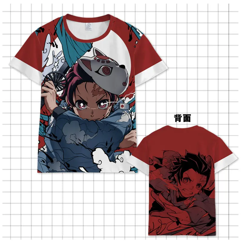 

Anime Demon Slayer: Kimetsu no Yaiba Kamado Tanjirou Cosplay T-shirt Fashion Short Sleeve Tee Tops Casual Unisex T shirt