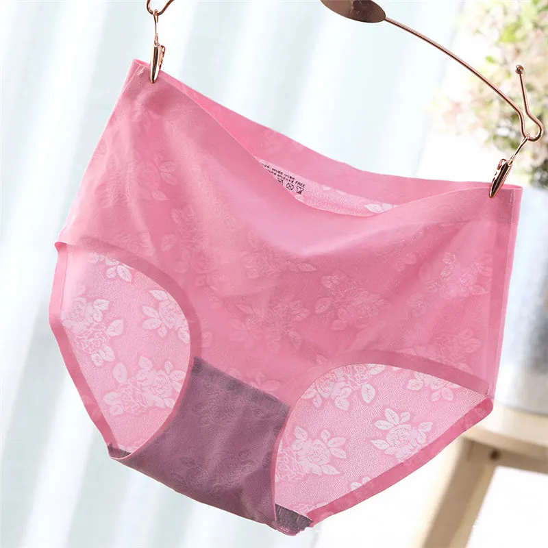 Women Sexy Meryl Floral Jacquard Seamless Panties Lingerie Girls Cute Briefs Bragas Pants