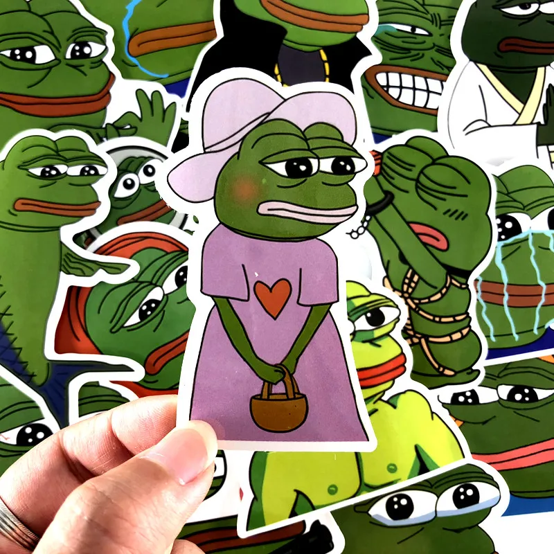 

17 Pcs/set Cartoon Sad Pepe Frog Anime PVC Waterproof Stickers Kids Toys Decor Suitcase Notebook Bicycle Car Guitar Skateboard