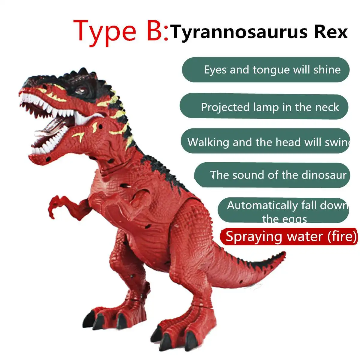 Электрический спрей динозавр движущаяся ходьба динозавр ходьба тираннозавр игрушка Rex Электрический динозавр яйца для детей подарок