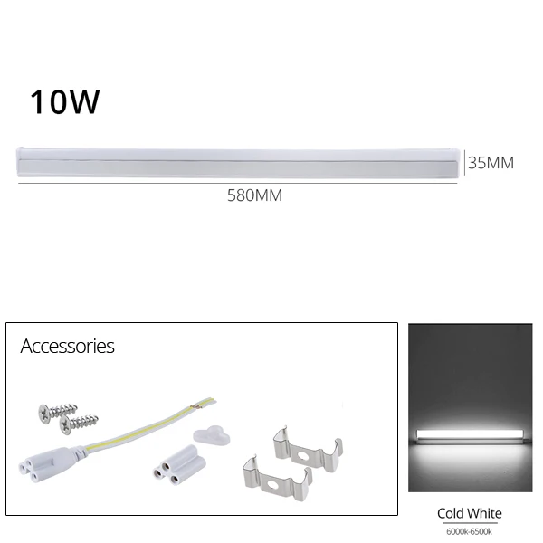 T5 светодиодный труба настенная лампа 220 V T5 светодиодный светильник светодиодный свет шкафа 6 Вт 10 Вт 310 мм 580 мм Люминесцентная T5 трубки Декор шкаф Кухня освещение - Цвет: Тёплый жёлтый
