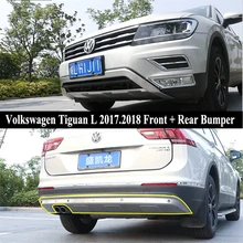 JIOYNG для Volkswagen VW Tiguan L, Передний+ задний бампер диффузор бамперы для губ защитная накладка из нержавеющей стали