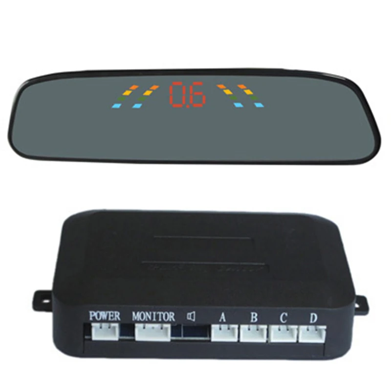 For LED Digital Car Parking Sensor Backup Rearview Mirror Reverse