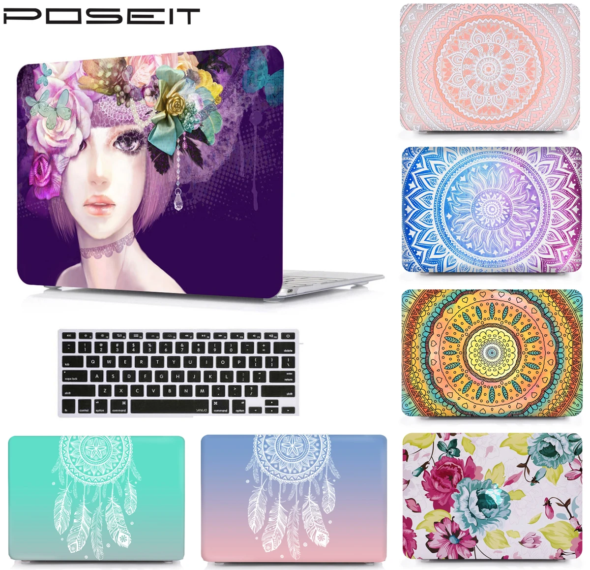 Жесткий Чехол для ноутбука + крышка клавиатуры Apple Macbook Air 11 6 13 3 Pro Touch Bar &amp ID 12 15