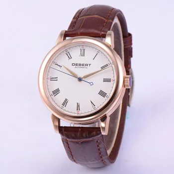 

DEBERT 40mm White Dial Roman Marks Sapphire Glass Ross Case Hand luxury top brand mechanical automatic men's wristwatches