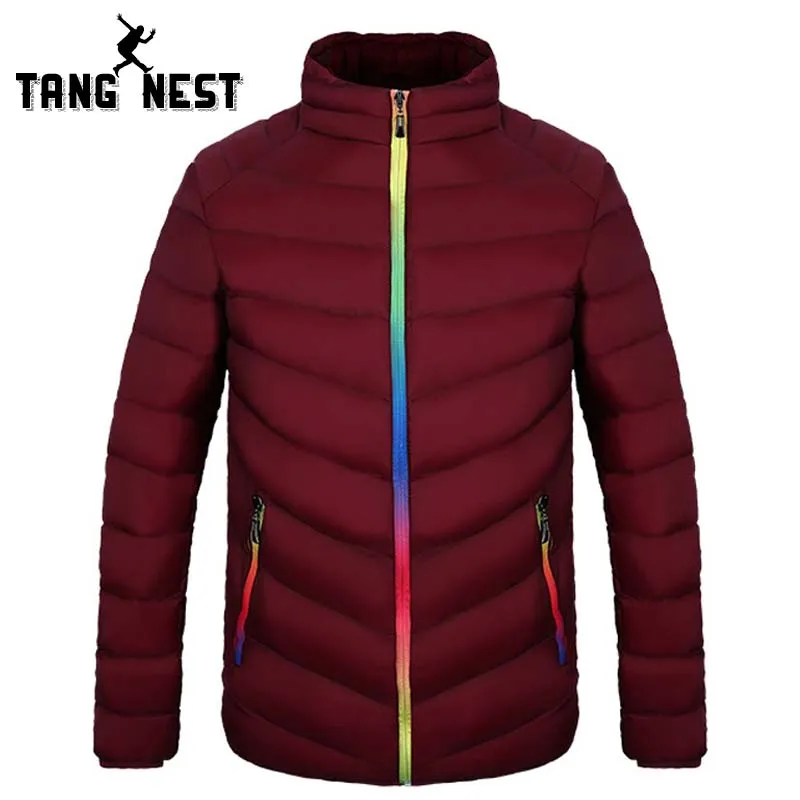 

TANGNEST 2017 New Men Satnd Color Parka New Design Fashion Male Asian Size Winter Warm Slim Solid Coat Good Quality MWM1486