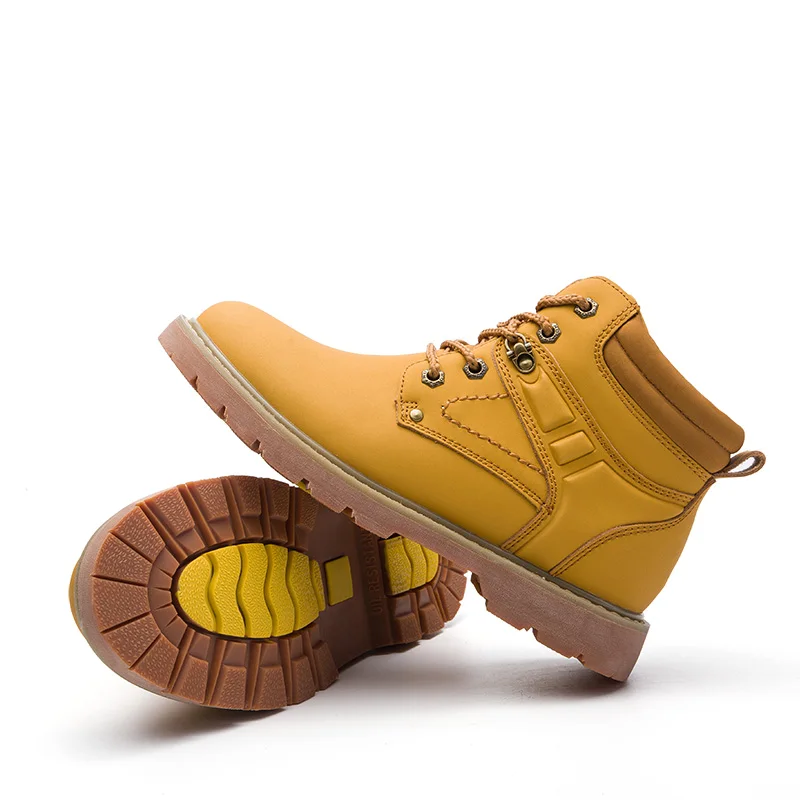 

2018 Fashion Leather Casual Boots Men Winter Warm Vintage Style Boots For Men Outdoor Work High Top Ankle Boots Mens Footwear