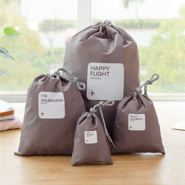 GOONBQ 4 шт./компл. дорожная сумка для хранения для одежды опрятный Органайзер Обувь Одежда Упаковка куб сумка-кисет Водонепроницаемый сумка - Цвет: deep gray