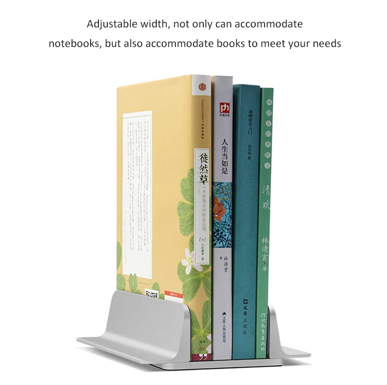 Aluminum Vertical Laptop Stand Thickness Adjustable Desktop NoteBooks Holder Erected Space-saving Stand for MacBook Pro / Air Aluminum Vertical Laptop Stand Thickness Adjustable Desktop NoteBooks Holder Erected Space-saving Stand for MacBook Pro / Air
