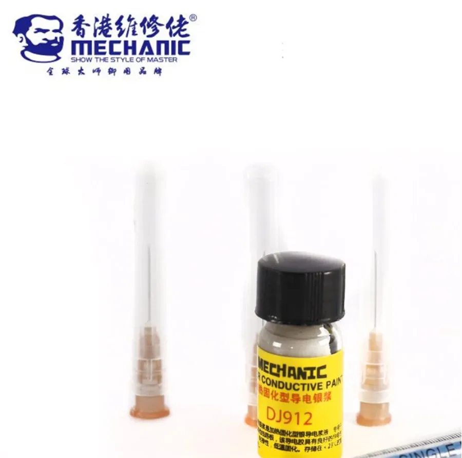 

HK MECHANIC 100% Silver Conductive 0.7ML 1.0ML 3ML 6G Glue Wire Electrically Paste Adhesive Paint PCB Repair