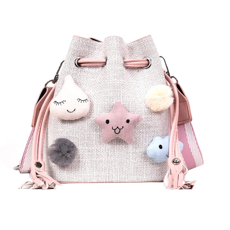 

Women bucket crossboy shoulder satchel composite cute adorable accessory toys bags