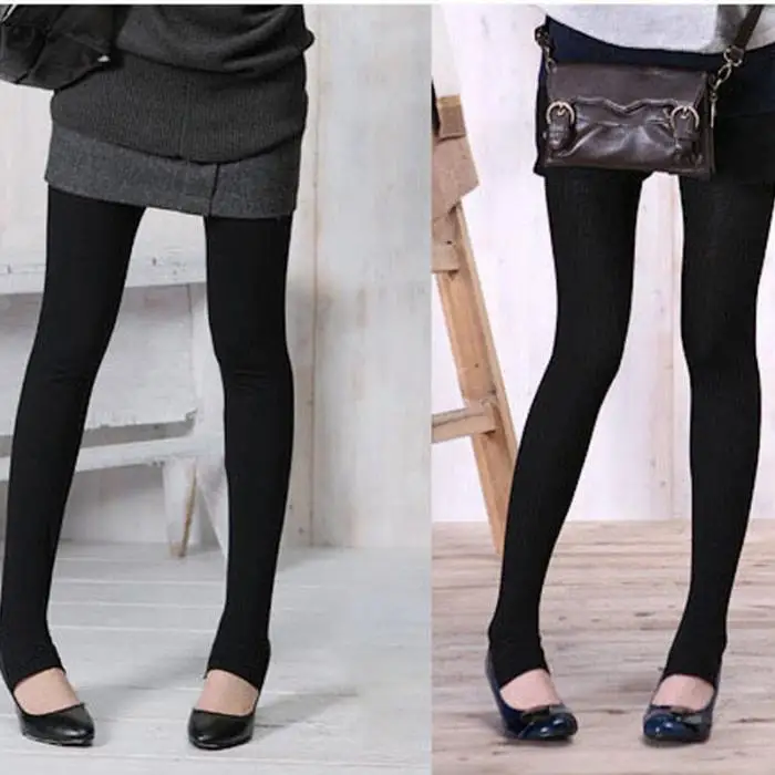 Зимние утепленная одежда Новый универсальный эластичный бамбуковый уголь утолщаются версия черные леггинсы модные женские туфли Cltohing LXX9