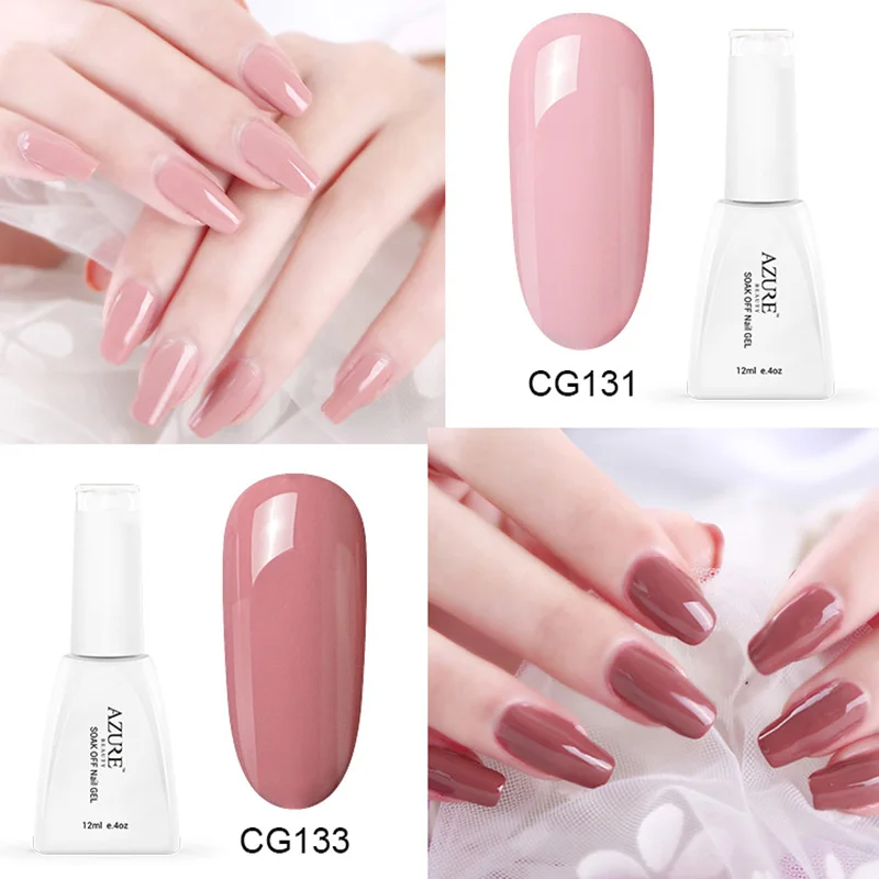 Гель лак для ногтей Azure Beauty телесный розовый 12 мл./шт. УФ светодиодный гель