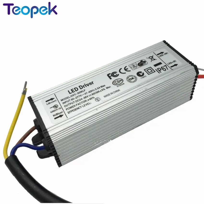 30W IP67 Waterproof Integrated LED Driver Power Supply Constant Current