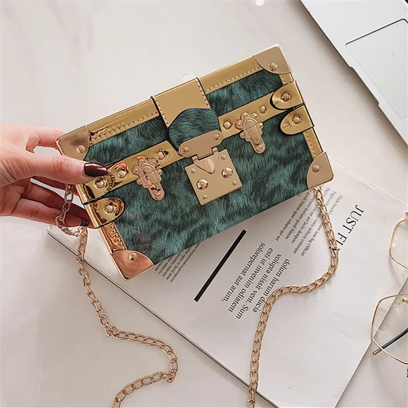 

Women Bag Panelled Vintage Bags for Girls Women Messenger Bags Fashion chain box bag Joker single shoulder diagonal tide bag