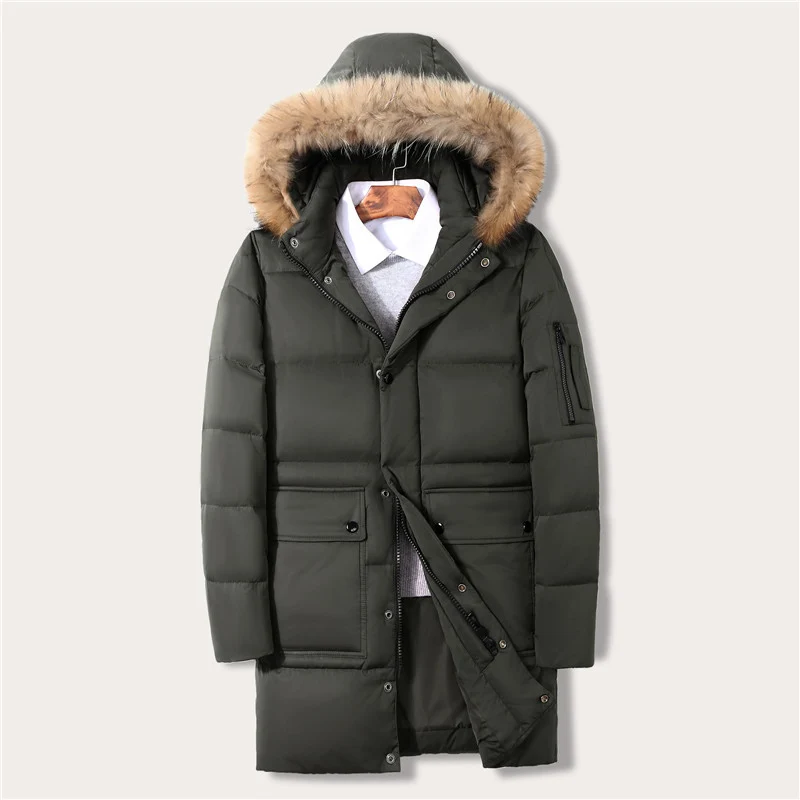 2017 winter jacket men coat duck down jacket with fur hood Removable parka men coat masculine jacket Plus Size