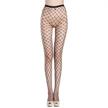 Женские нейлоновые леггинсы с высокой талией в сеточку, сексуальные женские черные леггинсы в сеточку
