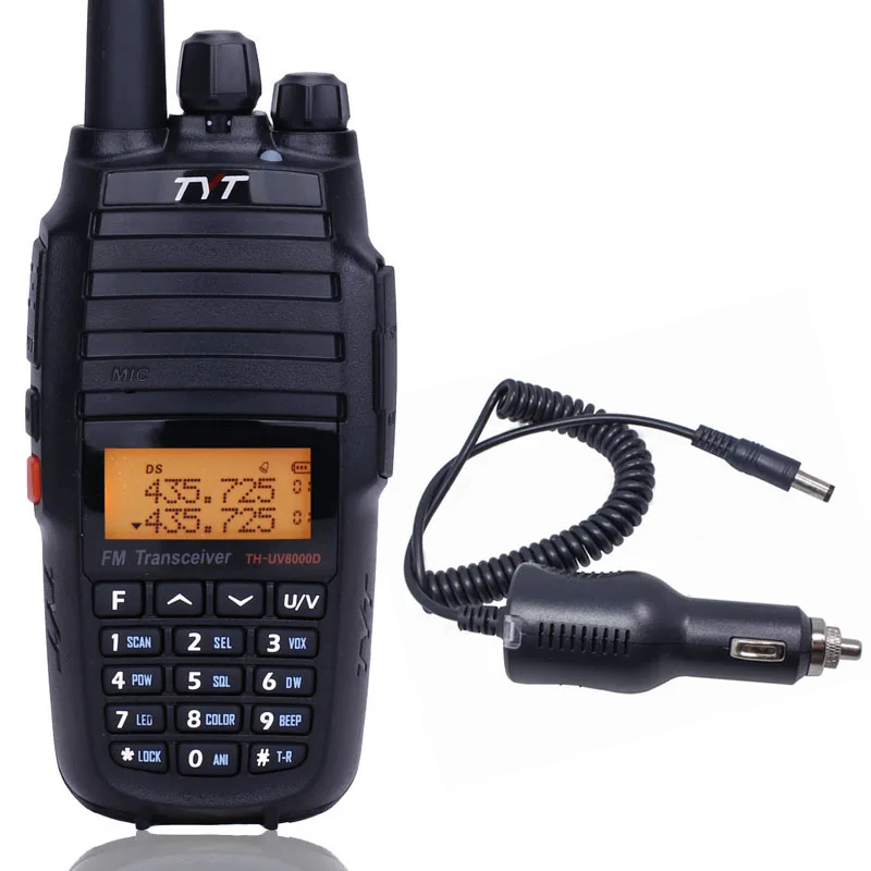 TYT TH-UV8000D Walkie Talkie 10 Вт Высокая мощность кросс-диапазон Ретранслятор th8000d Любительское радио 10 км 136-174/400-520 МГц 2 способ радио - Цвет: add car charger