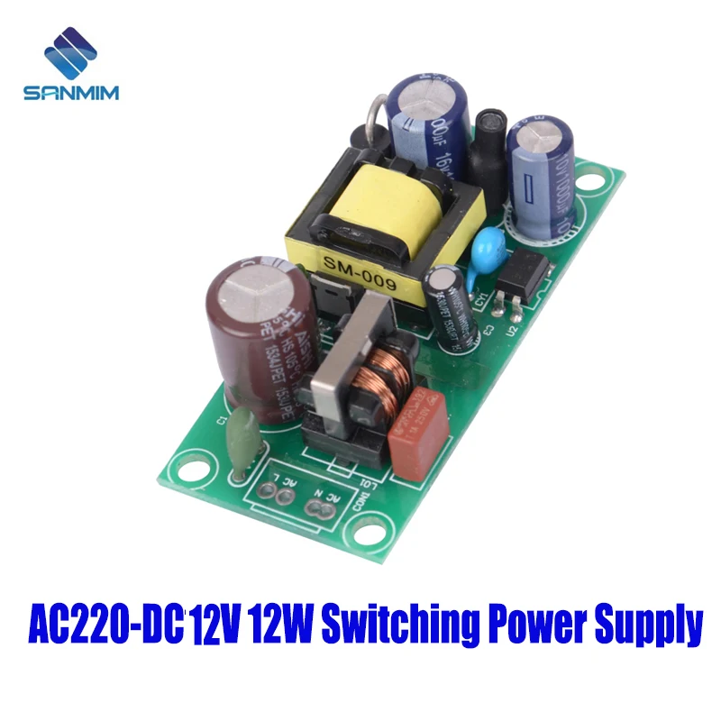 

SANMIN AC220V-DC12V 1A 12W Power supply Isolated switch power supply module 220 to 12v bare board PLF12B12V