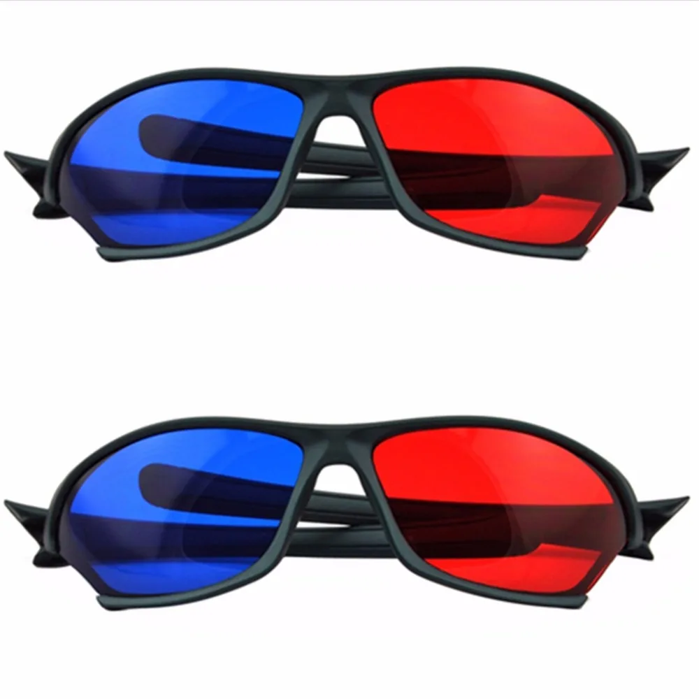2pcs Universal 3D Glasses,Red Blue Cyan 3D Glasses,Anaglyph 3D Glasses