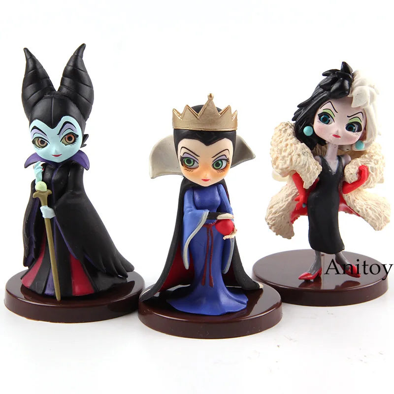 QPosket символов Q Posket Petit злодеи злая queen Maleficent Круэлла де Виль ПВХ фигурку Коллекционная модель игрушки 3 шт./компл