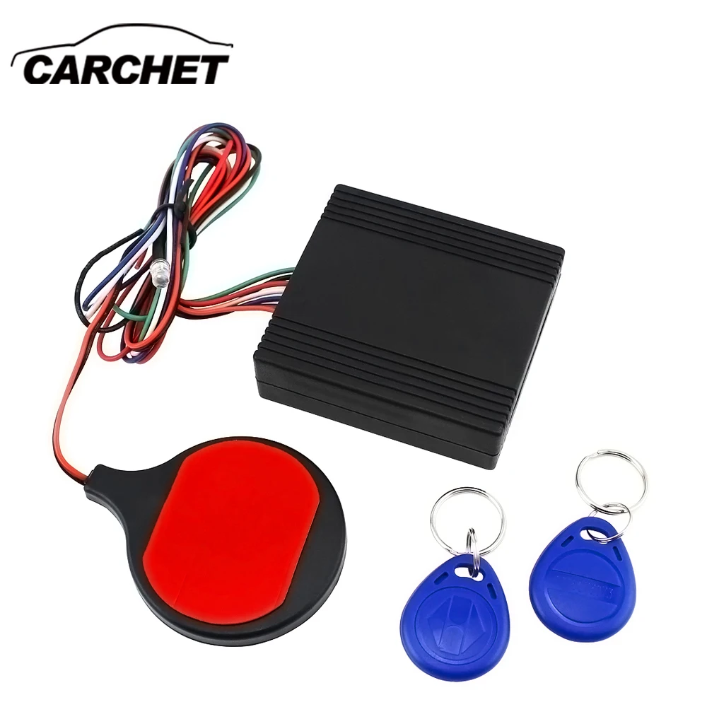 

CARCHET Motorcycle Bike Alarm System Scooter Anti-theft Security Remote Control Engine with ID card induction stealth lock