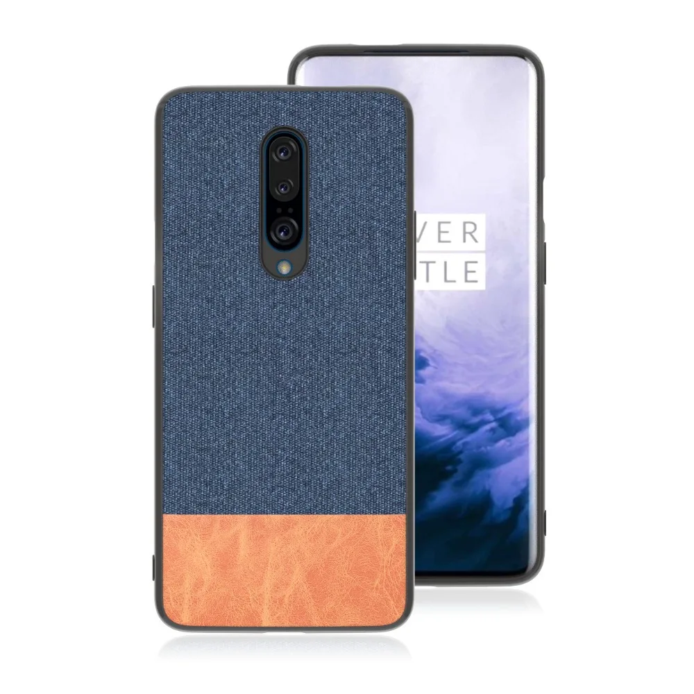 Для Oneplus 7 мягкий полиуретановый край чехол для телефона Oneplus 7 Pro 6 6 T роскошный холст ткань ударопрочный чехол Fundas