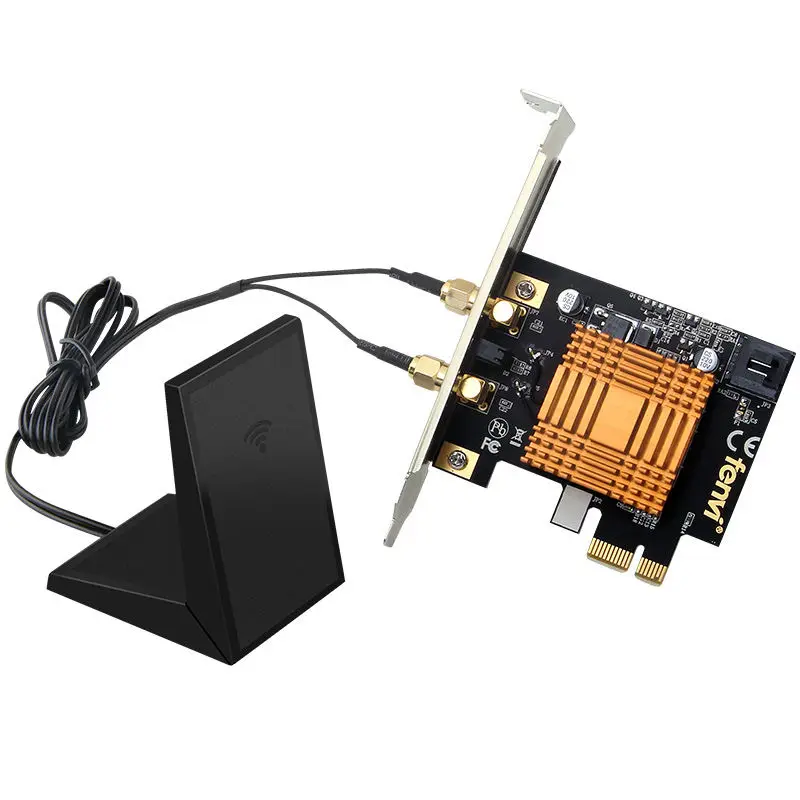 

Fenvi Dual Band Wireless-AC Desktop Pci-E Wifi Card 8265NGW 802.11a/B/G/N/Ac ,2x2, MU-Mimo Gigabit Wi-Fi+Bluetooth 4.2 For PC
