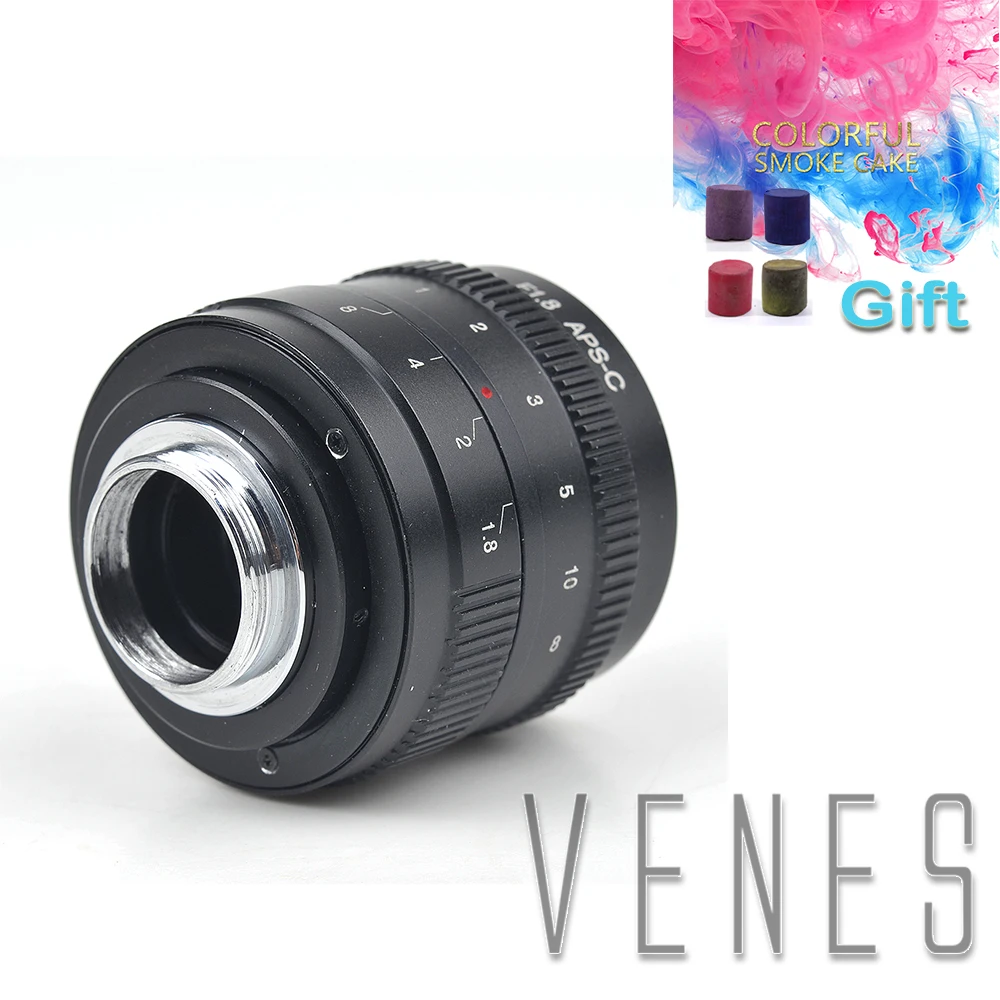 

Camera lens of APS-C Television TV Lens/CCTV Lens 50mm F1.8 For C Mount Camera,with 4 Color Photography Props Smoke Cake-Gift