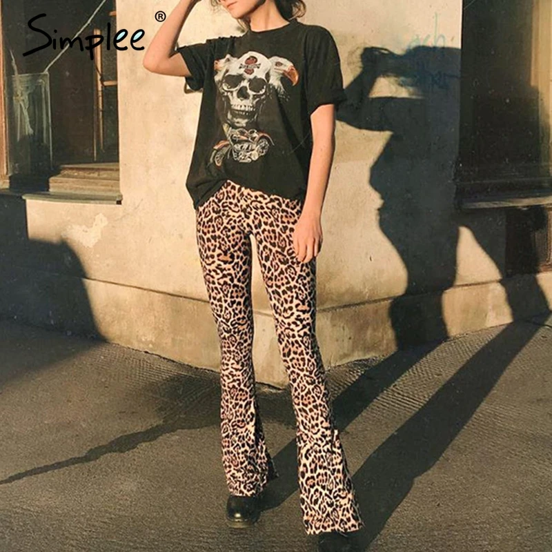 leopard print flare pants
