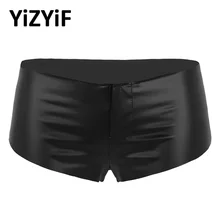 Женские шорты для плавания, купальные костюмы из искусственной кожи с низкой талией, обтягивающие шорты, мини-брюки, танцевальные брюки для ночного клуба, вечерние шорты