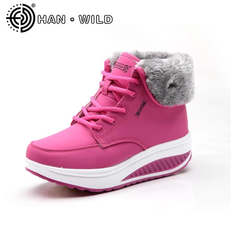 New Winter Casual Shoes Long Plush Women Wedges Shoes